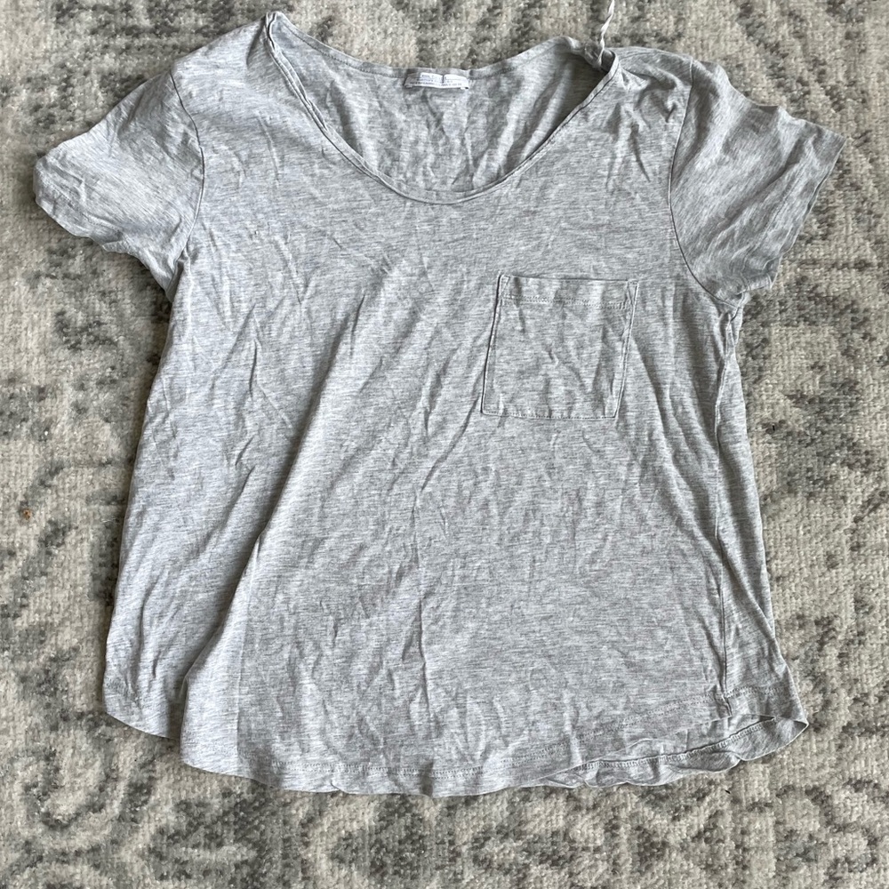 grey scoop neck